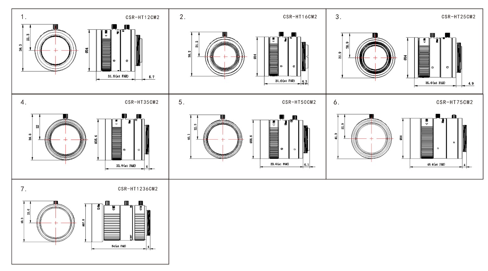 200萬(wàn)CCTV定焦鏡頭尺寸圖